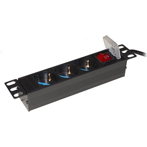 LINK LK3PDU - Multipresa 3 Prese ITA/SCHUKO per Armadi 10" con cavo SPINA ITALIANA e INTERRUTTORE (1/4)