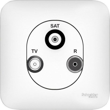 Enchufe TV/FM/SAT SCHNEIDER Ovalis ALB74329 - 3 salidas - blanco