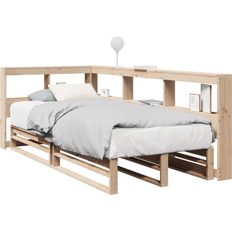 Bookcase Bed without Mattress 90x190cm Solid Wood Pine vidaXL (1/5)