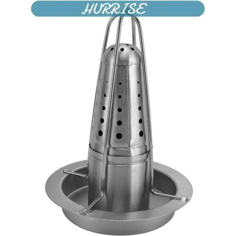 Stand de Friteuse de Dinde, 6,9x9,4 Pouces en Acier Inoxydable Poulet Poulet Poulet Vertical Rôtiss (1/3)