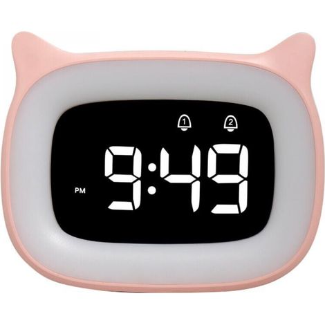 Réveil Educatif, LED Veilleuses Pendules horloges de Chambre d'enfant Kid Sleep Jour/Nuit Lumineux, Snooze Réveil 5 Couleurs,18 Types de Musique, 2 Alarmes, Fille Garcon (1/5)