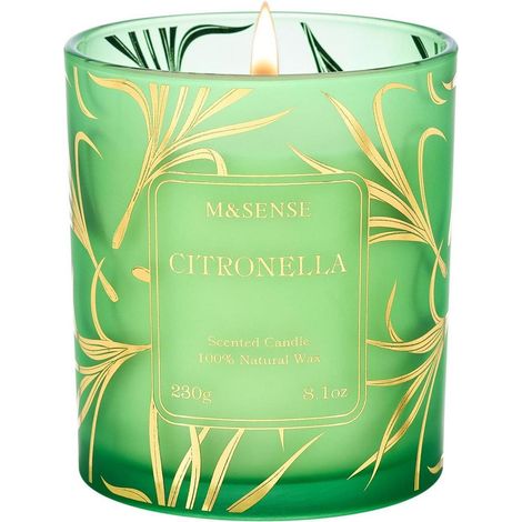 Duftkerze Citronella 230g im Glas, 42h Brenndauer, veganes Sojawachs