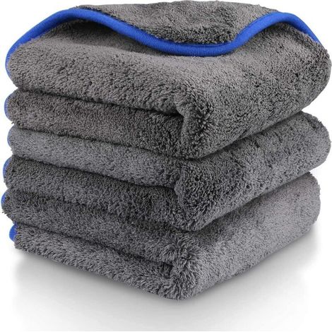 Chiffon Microfibre Voiture Moto, 3pcs Chiffon de Polissage Premium, Chiffons de Nettoyage de Séchage pour Soin Doux de Voiture 40 x 40cm, 1200 GSM