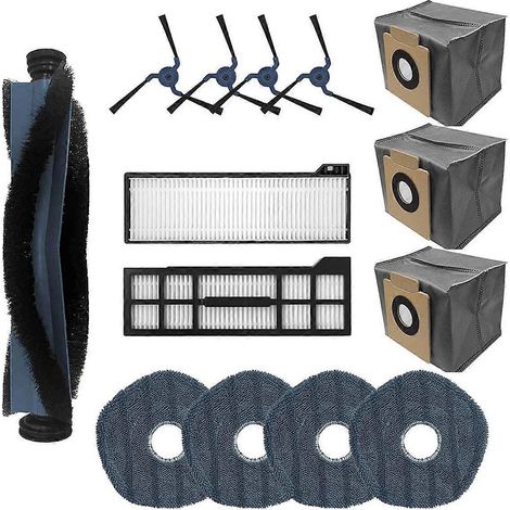 Accessoires de rechange pour aspirateur robot X10 Pro Omni : filtres, lingettes de nettoyage, sacs à poussière, brosses latérales (1/5)