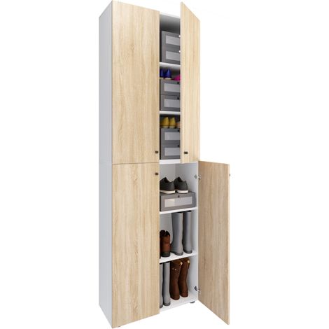 XL Wood Armadio per scarpe Lona 6 220x70x40 - VCM