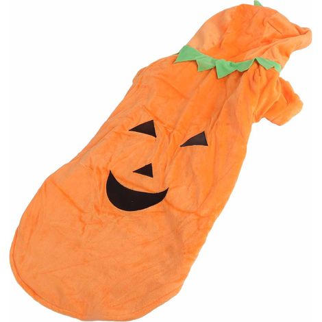 Déguisement citrouille d'Halloween pour chien, mignon et chaud, pour chiens moyens et grands, orange, taille 4XL (automne/hiver). (1/5)