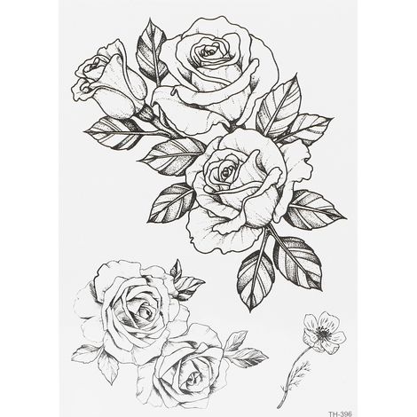 Autocollant tatouage temporaire femme fleur waterproof pour bras, dos, poitrine, jambe - Stickers tatouage TH-396 (1/5)
