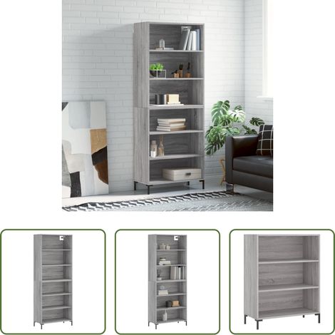 vidaXL Schrank - Highboard Grau Sonoma 69,5x32,5x180 cm Holzwerkstoff (1/5)