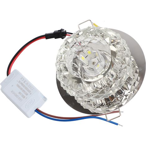 Plafonnier LED 5W 10CM avec Cristaux, Luminaire Plafond Salle de Bain Chambre, Lampe à Poser Design Moderne pour Intérieur (1/5)