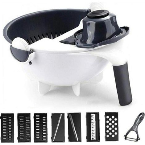 Gemüseschneider mit Stahlklinge Mandoline Schäler Karotte Gemüsereibe Slicer Küchenzubehör Werkzeuge (1/5)
