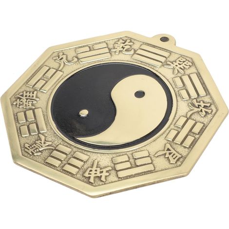 Miroir Bagua en Cuivre Trou Suspendre, Décoration Antique Délicate pour Salon, Ornement Feng Shui Apportant Fortune (1/5)