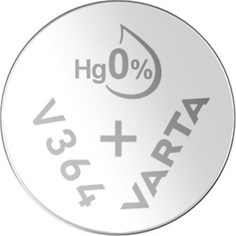 Varta SR60 (V364) Pile, paquet de 10 pièces - piles bout onoxyde de zinc argent, 1,55 V, 100 pièces (4008496274871)