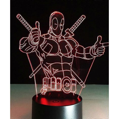 Veilleuse Deadpool pour chambre d'enfant, lampe de table, veilleuse LED 3D USB (1/3)