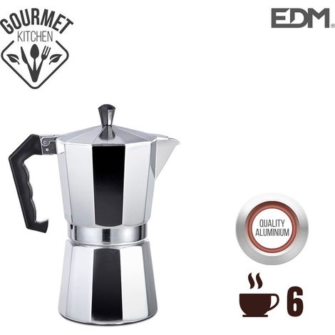 Kaffeemaschine edm 6 Tassen Aluminium Chrom elegant