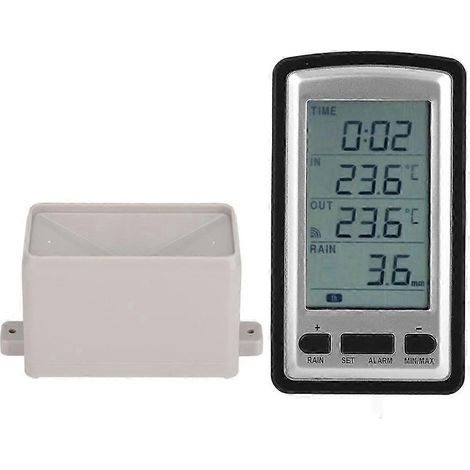 Station météo sans fil avec pluviomètre et thermomètre intérieur/extérieur (1/5)