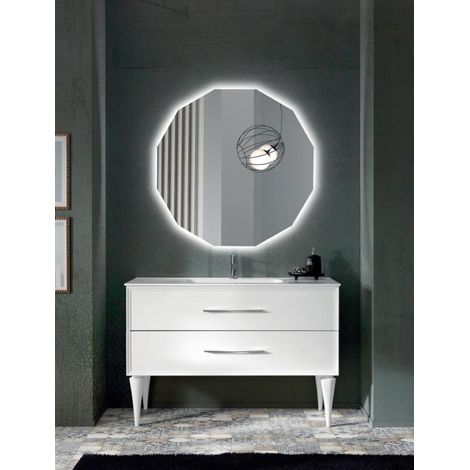 Mobile bagno moderno 120 cm - Bianco Opaco - 2 cassetti - Lavabo - CLASSIC (1/5)