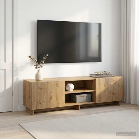 vidaXL Soporte de TV 140 x 34,5 x 40 cm Roble artisan (1/4)