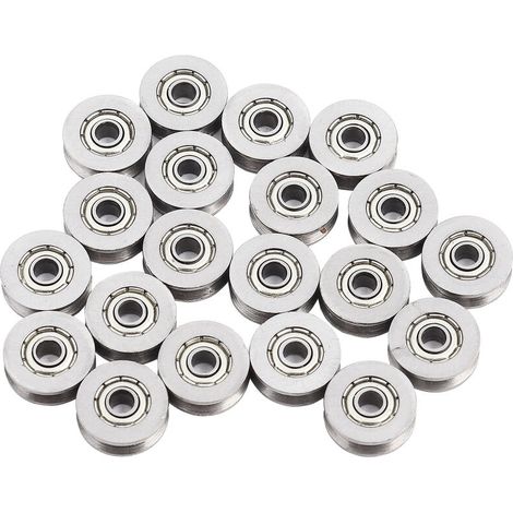 RHG 20 pièces V623ZZ V rainure roulement à billes poulie pour système de mouvement linéaire de voie ferrée 3x12x4mm (1/5)