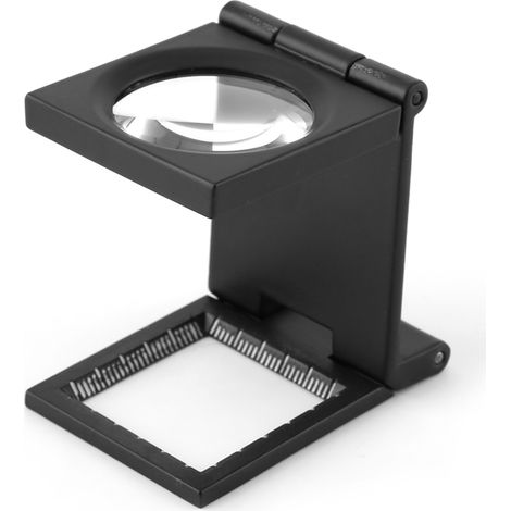 10x28mm Dreifach-Faltlupe 10x Vergrößerung, Zinklegierung, Vergrößerungsglas mit Skala (1/5)