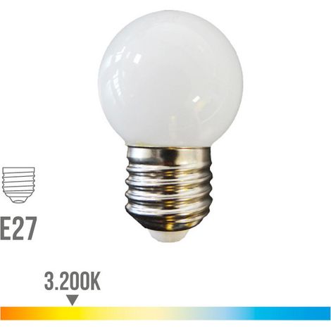 Ampoule LED sphérique e27 1,5w 130lm 3000k lumière chaude ø45x69mm EDM (1/3)