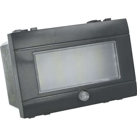 Lampada Emergenza Led Segnapasso 503 3M Moduli 220V Nero Compatibile Bticino Living SD80033-1