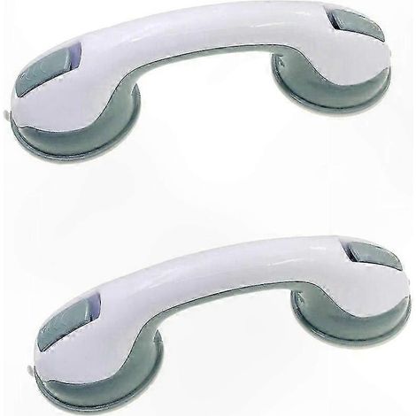 Barres d'appui à ventouses pour salle de bain, lot de 2, barres d'appui de sécurité pour la douche, forte aspiration, adaptées aux personnes âgées et handicapées. (1/5)