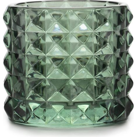 Bougeoir en Verre Vert Bouteille 7 x 6,5 cm (1/4)