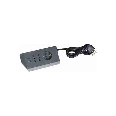 BTIS3711GBU Multipresa da scrivania con 2 prese USB tipo A+C - grigia
