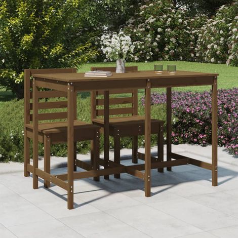 Gartentisch Honigbraun 159,5x82,5x110 cm Massivholz Kiefer