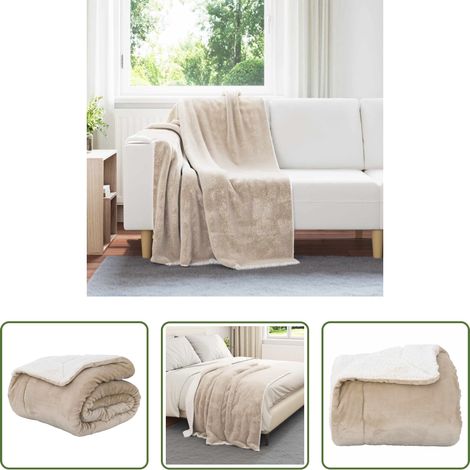 Fleece - Überwurfdecke Beige 130 x 150 cm Fleece (1/5)