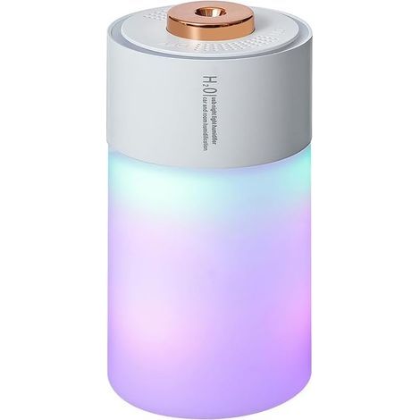 Mini humidificateur diffuseur d'air USB avec veilleuse, purificateur d'air, fournitures de bureau et de maison, accessoires, machine blanche (1/4)