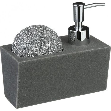 Distributeur savon avec éponge 170ml noir - 5five (1/3)
