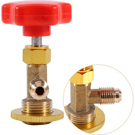 Ouvre-bouteille R134a pour valve de recharge clim auto, robinet de perçage M14 x 1/4", ouvre-bidon de fluide frigorigène, outil de maintenance AC, accessoire robuste. (1/5)
