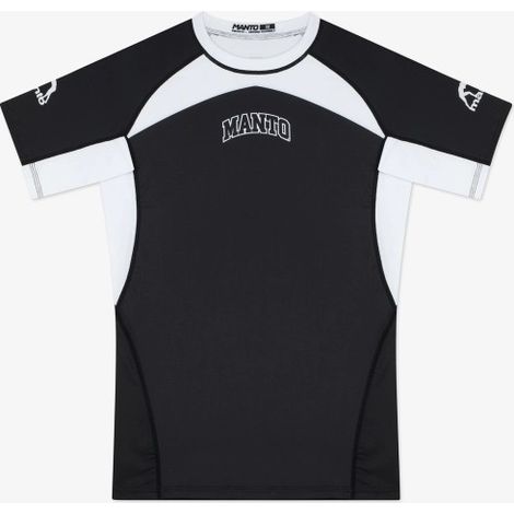 MANTO Herren Kurzarm-Rashguard RANKED Weiß/Schwarz L