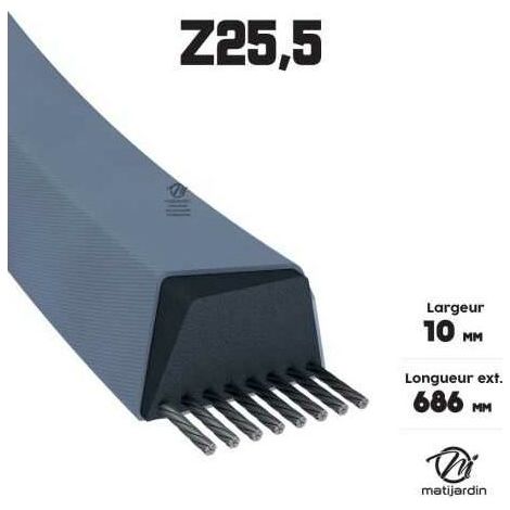Courroie tondeuse Z25,5 trapézoïdale 10 x 686 mm (1/4)
