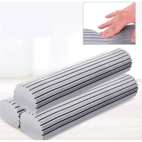 Recharges de Tête de Vadrouille Éponge Absorbante,Tête de Serpillère,Tampons de Balai -Pack de 3 Tampons Éponge de Rechange Mop Gris (1/4)