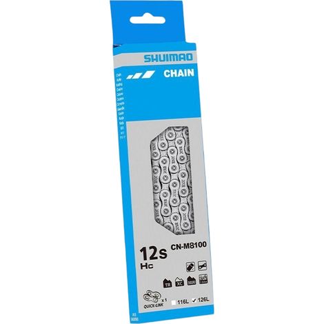 Cadena De Bicicleta - 12 Velocidades - 126 Eslabones - Compatible Con Sistemas De Transmisión Shimano Deore M6100 - Color Plata (1/5)