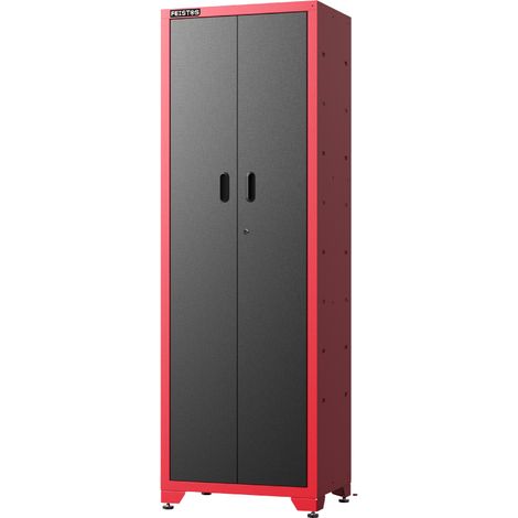 FEISTOS Equipement d'atelier  Armoire haute à portes battantes Juno Solo  Rouge/noir  66x46x198 cm