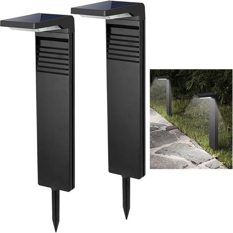 Lampes Solaires Extérieures 2 Pièces LED Borne Solaire Jardin avec 2 Couleurs Températures IP65 Imperméable pour Extérieur Allée Sol (1/5)