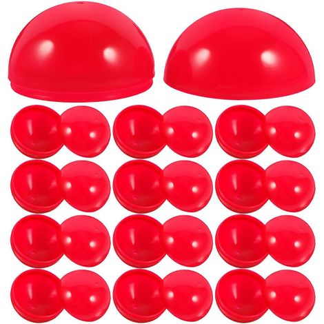 50 boules de loterie ludiques, petites boules creuses colorées et amusantes pour jeux et fêtes (40 mm de diamètre, rouges) (1/5)
