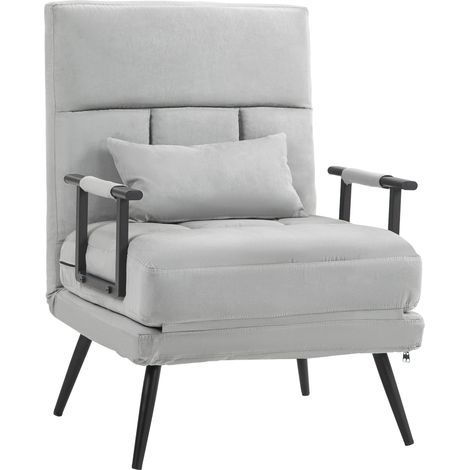 Fauteuil convertible SPENCER gris clair (1/5)