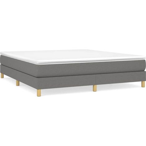 Maison Exclusive - Boxspringbettgestell Dunkelgrau 160x200 cm Sto (1/5)