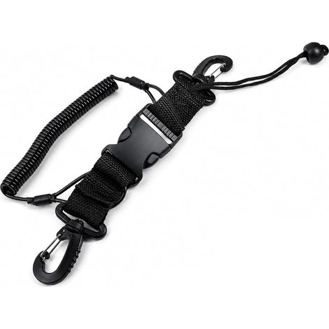 Sangle Plongee sous Marine Durable avec Clips Libération Rapide,Sangle Lampe Plongée,Extension Spirale140cm,Caméra sous Marine,Escalade,Plongée sous Marine Et Activités Extérieures (1/5)