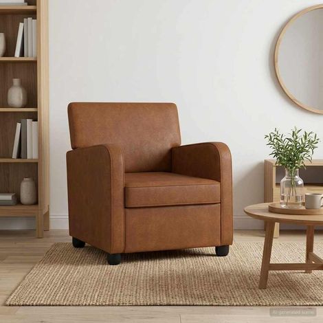 vidaXL Fauteuil Marron ancien Simili cuir (1/5)