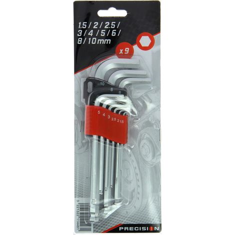 9 Clés hexagonales 1,5 a 10 mm - PRECISION STEEL (1/2)