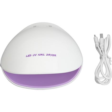 Vernis à ongles LED lampe de séchage 180° coquille 12 pastilles lumineuses violette, lampe de durcissement pour manucure (1/5)