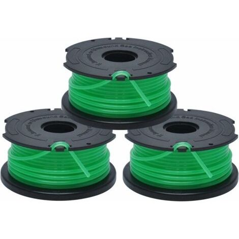 Replacement Spools for Trimmers, Automatic Feed Spool, 3 x 6 m of Durable Nylon Thread, ⌀2 mm Thread Fontainebleau Set of 3 Green (1/5)