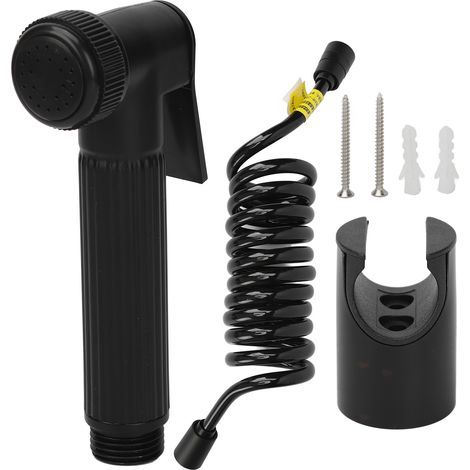 Lanceur bidet à main pour WC avec contrôle de pression, acier inoxydable, tuyau spiralé 2 mètres, kit complet de douchette hygiénique. (1/5)