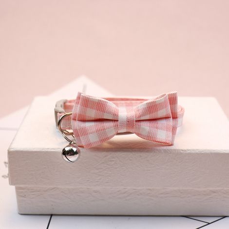 Filiyano-Nouveau collier à carreaux pour animaux de compagnie, collier pour chat avec nœud papillon, collier pour chien, accessoires pour animaux de (1/5)
