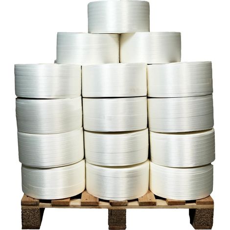 TECPLAST Lot de 38 Feuillards de cerclage fil à fil LFF4 19 mm x 600 m dont 8 OFFERTS - Feuillard Haute Résistance 550kg
